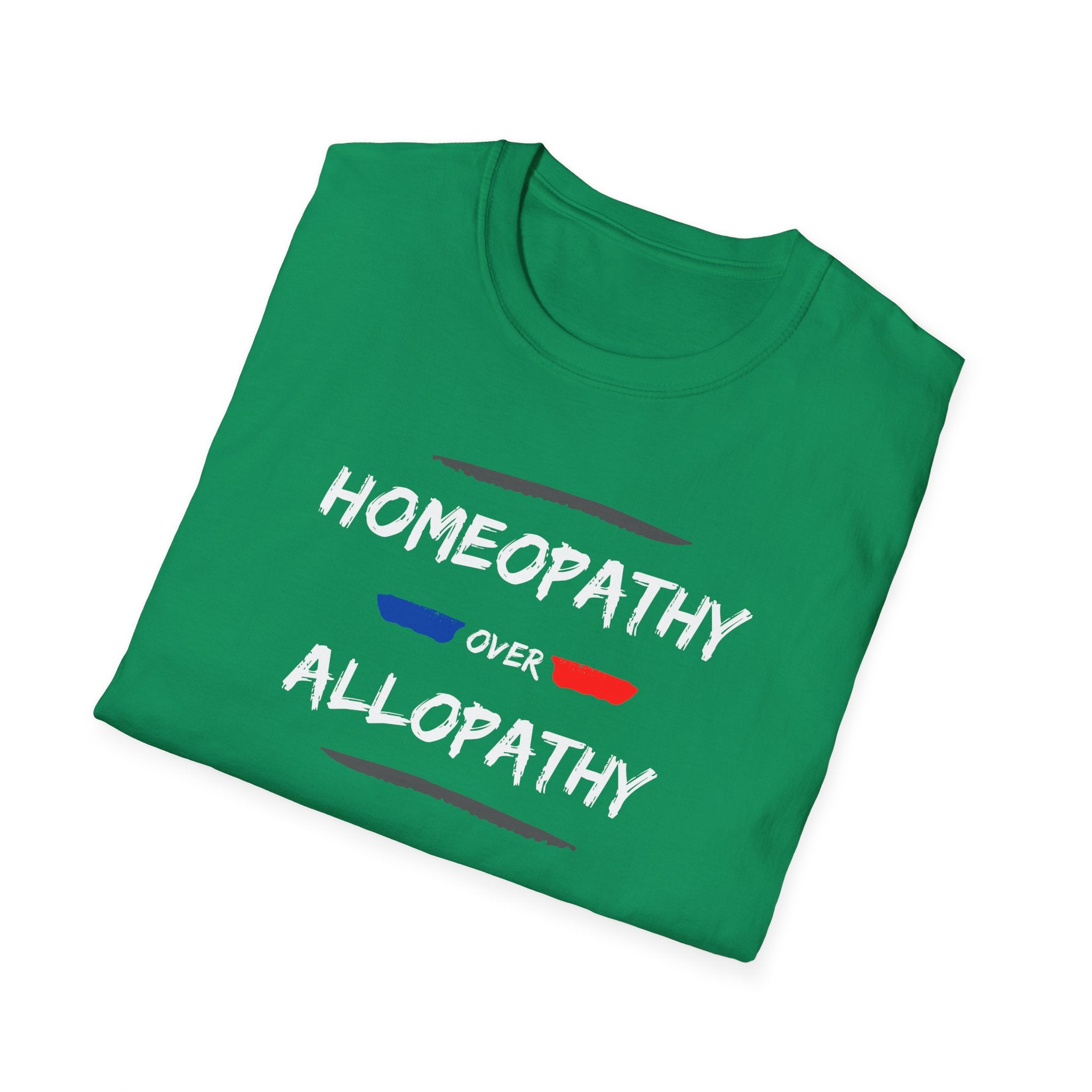 Homeopathy Over Allopathy, dark coloreds shirt, Unisex Softstyle T-Shirt