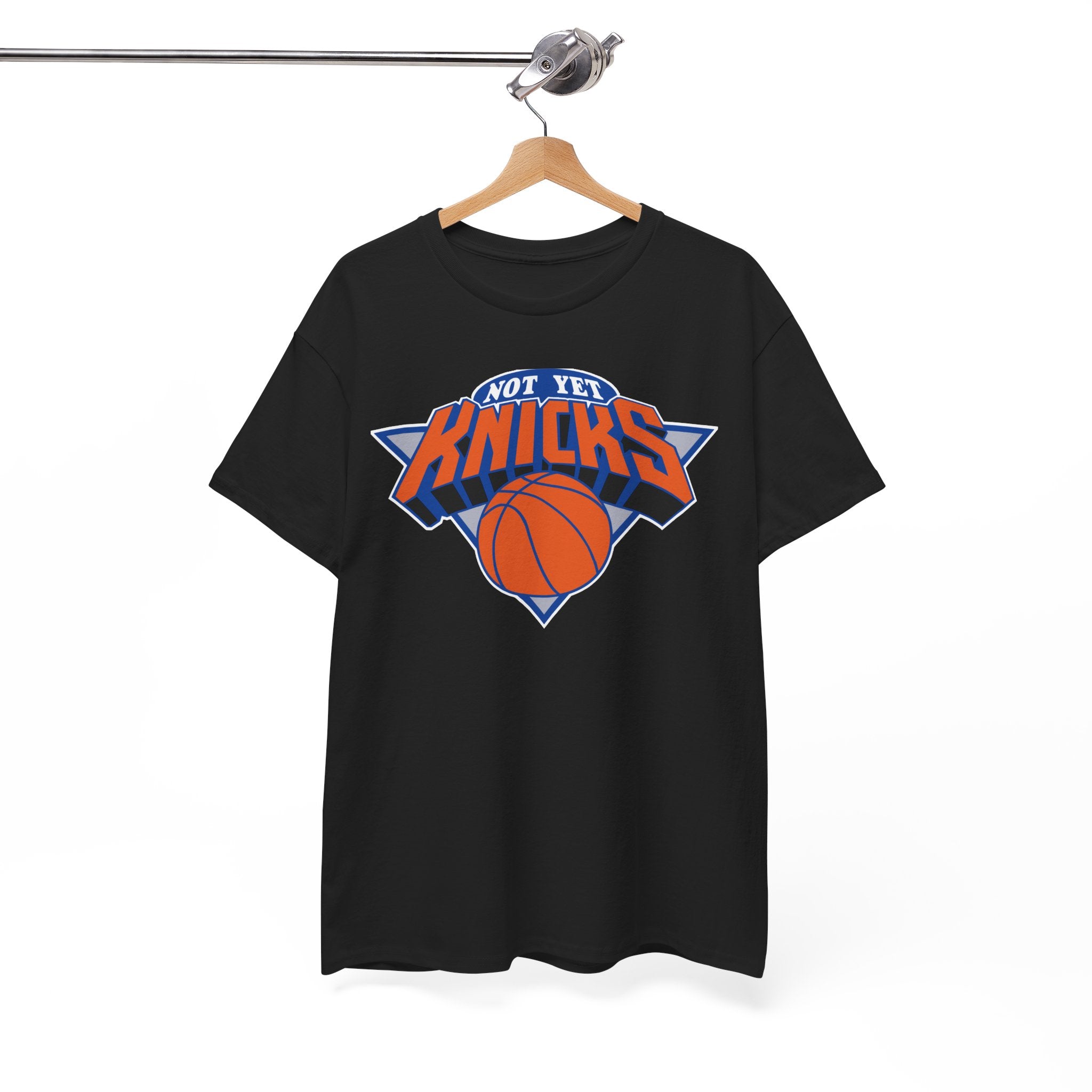 "NOT YET KNICKS" Unisex Heavy Cotton Tee with 'Not the Knicks' Basketball Design, Casual Wear, Sporty Gift, Streetwear, Game Day Apparel